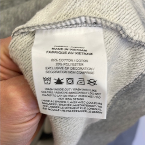 Nike Gray Crew Neck Sweatshirt with Swoosh - Picture 4 of 4